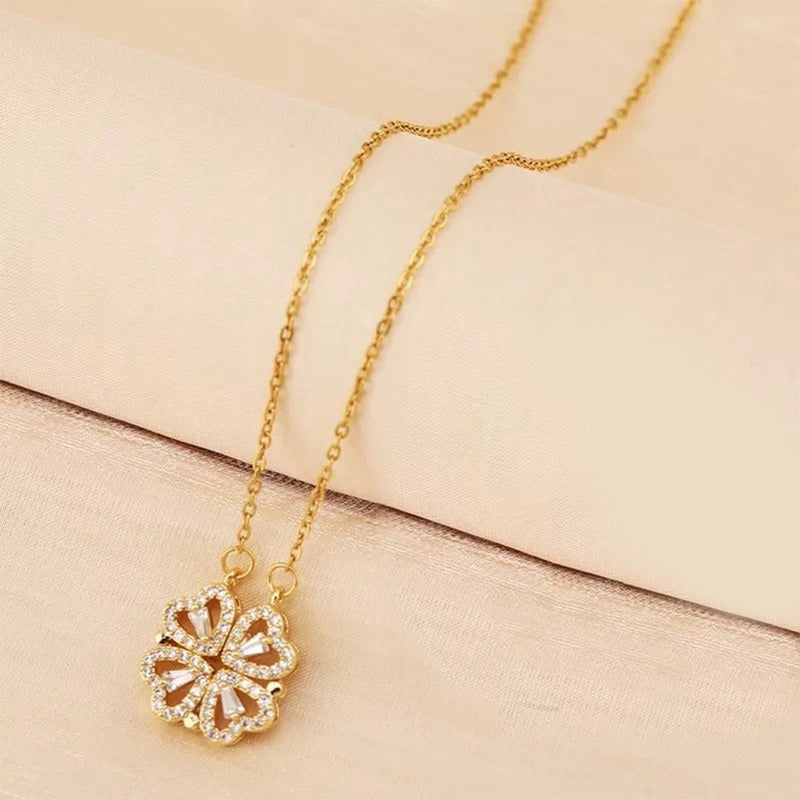 Drága Unokánk - Ballagási Nyaklánc - A03-Z01 - 4 szív 1 szerencsehozó lóhere minta 😍