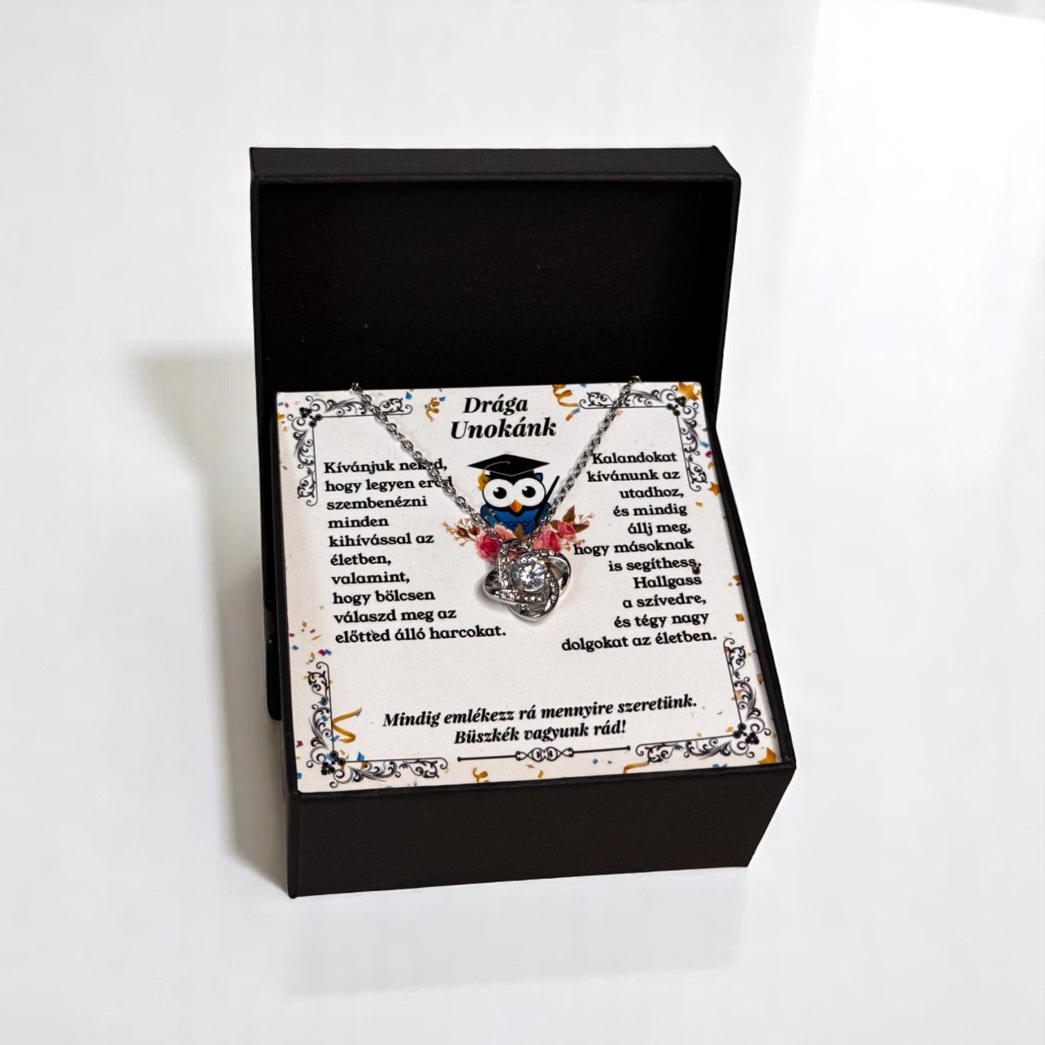 Drága Unokánk - Ballagási Nyaklánc - A02-Z01 - fonott mintás szerencsehozó nyaklánc 😍