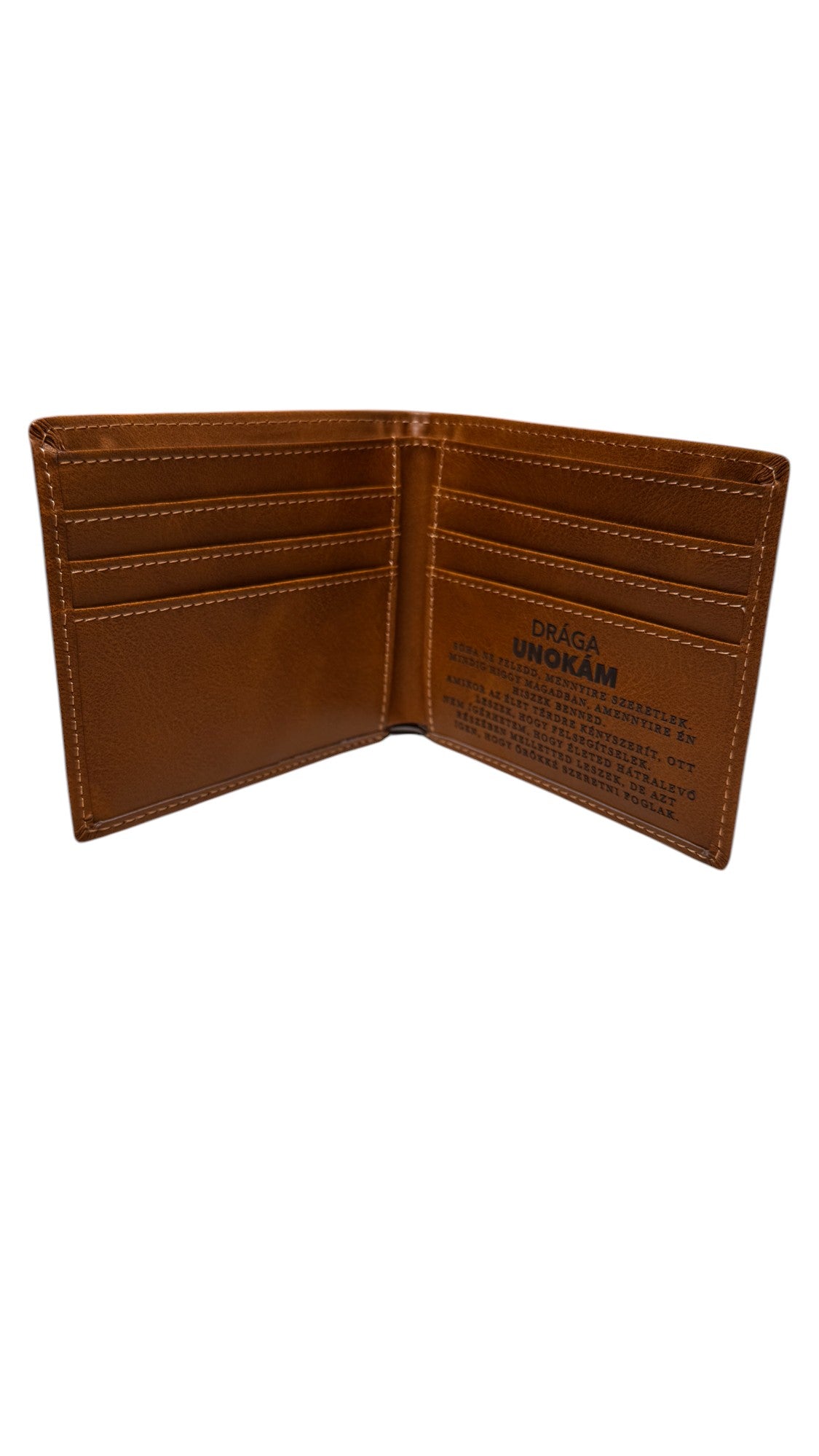 Drága Unokámnak – egyedi bőr pénztárca üzenettel – A100 - díszdobozban 😍