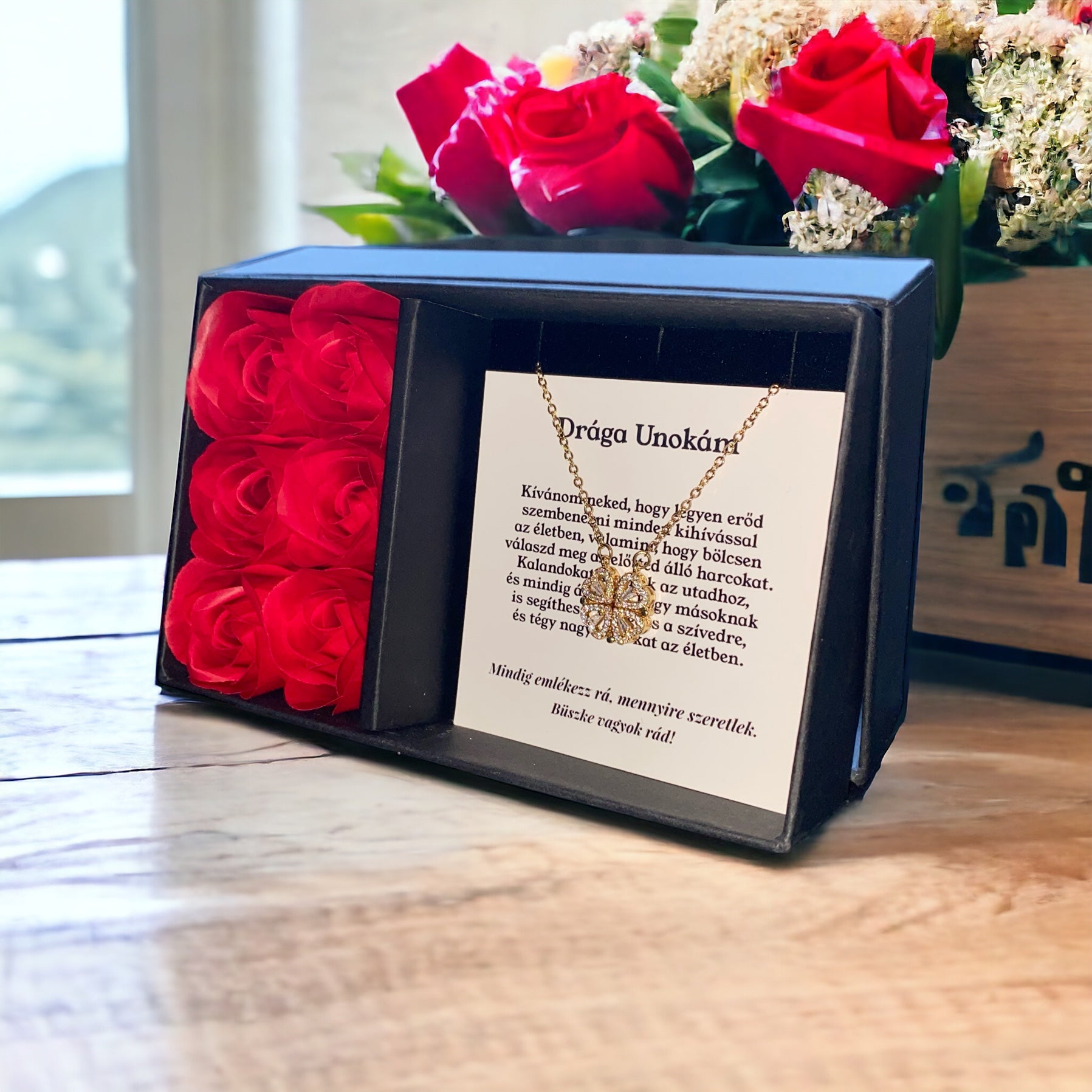 Drága Unokám - Kívánom neked - A05-Z14 - Szív medál (14k arany bevonat)