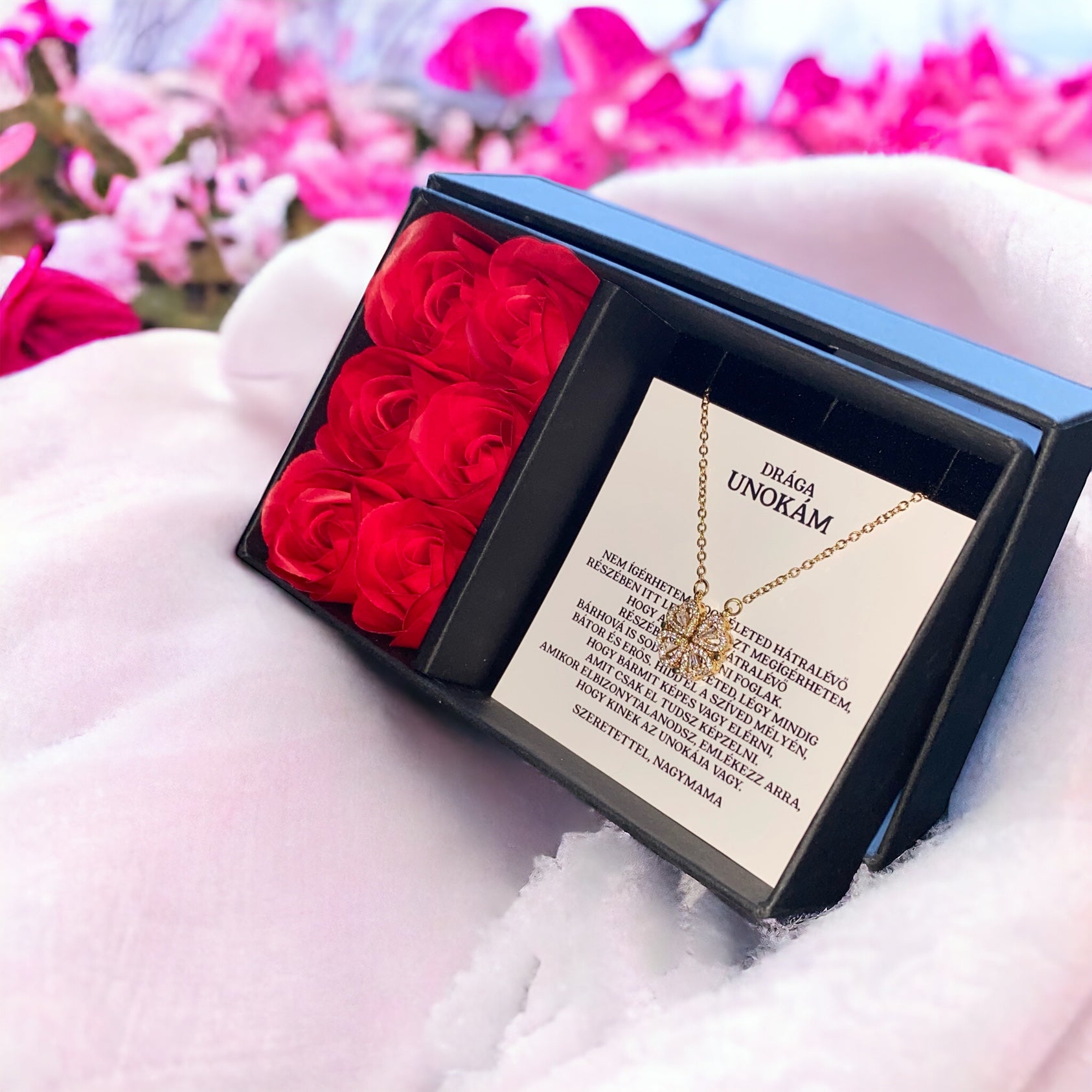 Drága Unokám - Nem ígérhetem - A04-Z02 - Szív medál (14k arany bevonat)