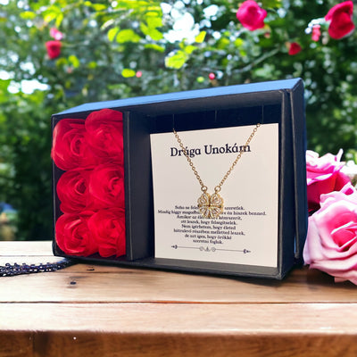 Drága Unokám - Soha ne feledd - A07-Z04 - Szív medál(14k arany bevonat)