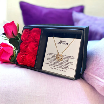 Drága Unokám - Nem ígérhetem - A04-Z02 - Szív medál (14k arany bevonat)